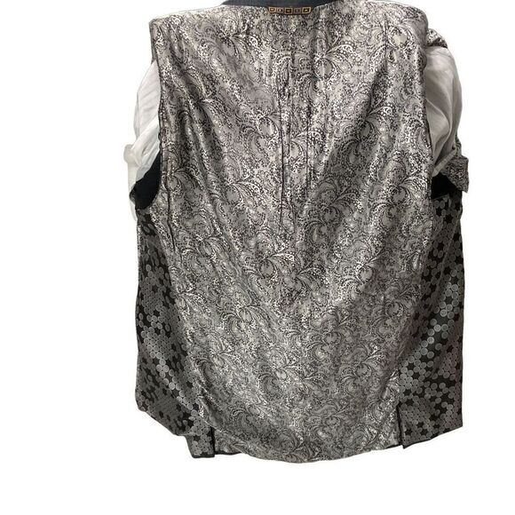 VTG Mecca Gray 3 Button Suit Jacket Tan Piping Sz 52L 48” W Italian Inspired - Picture 4 of 7